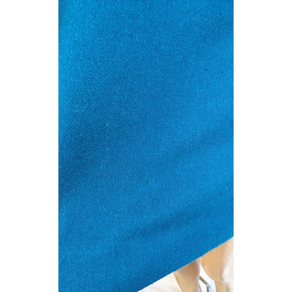 1960s colorful tunic, vintage wool mini‎ dress vibrant turquoise wool embroidery - Picture 7 of 10